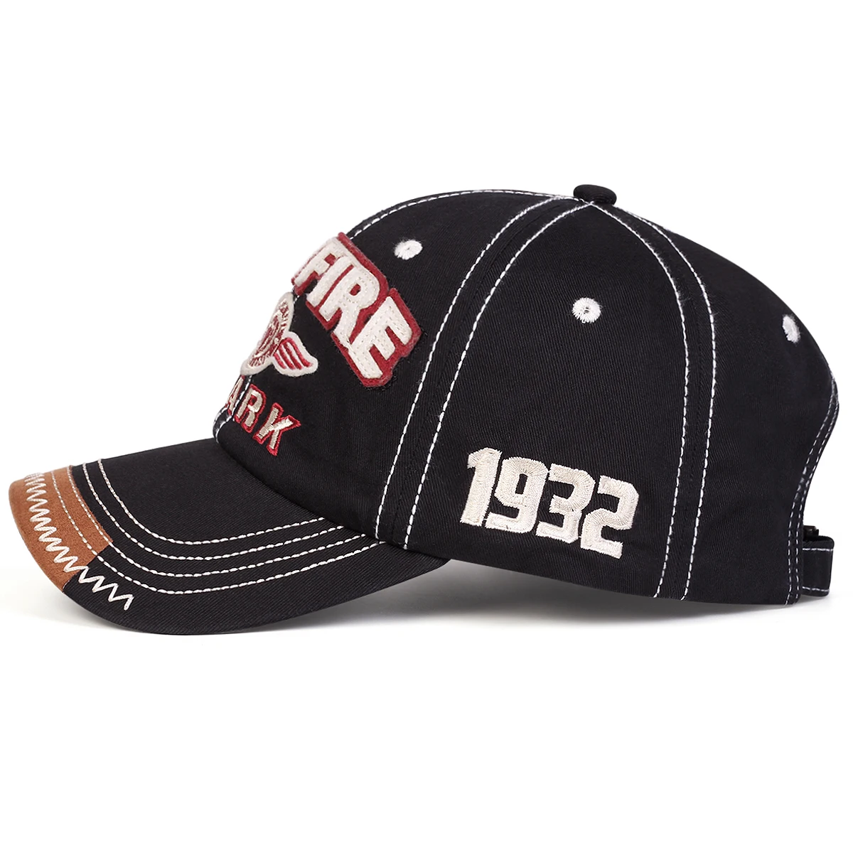 Unisex SPITFIRE SPARK Baseballkappen mit Stickerei, Frühling und Herbst, für den Außenbereich, verstellbare Freizeithüte, Sonnenschutzhut, Sportkappe – Detail 3