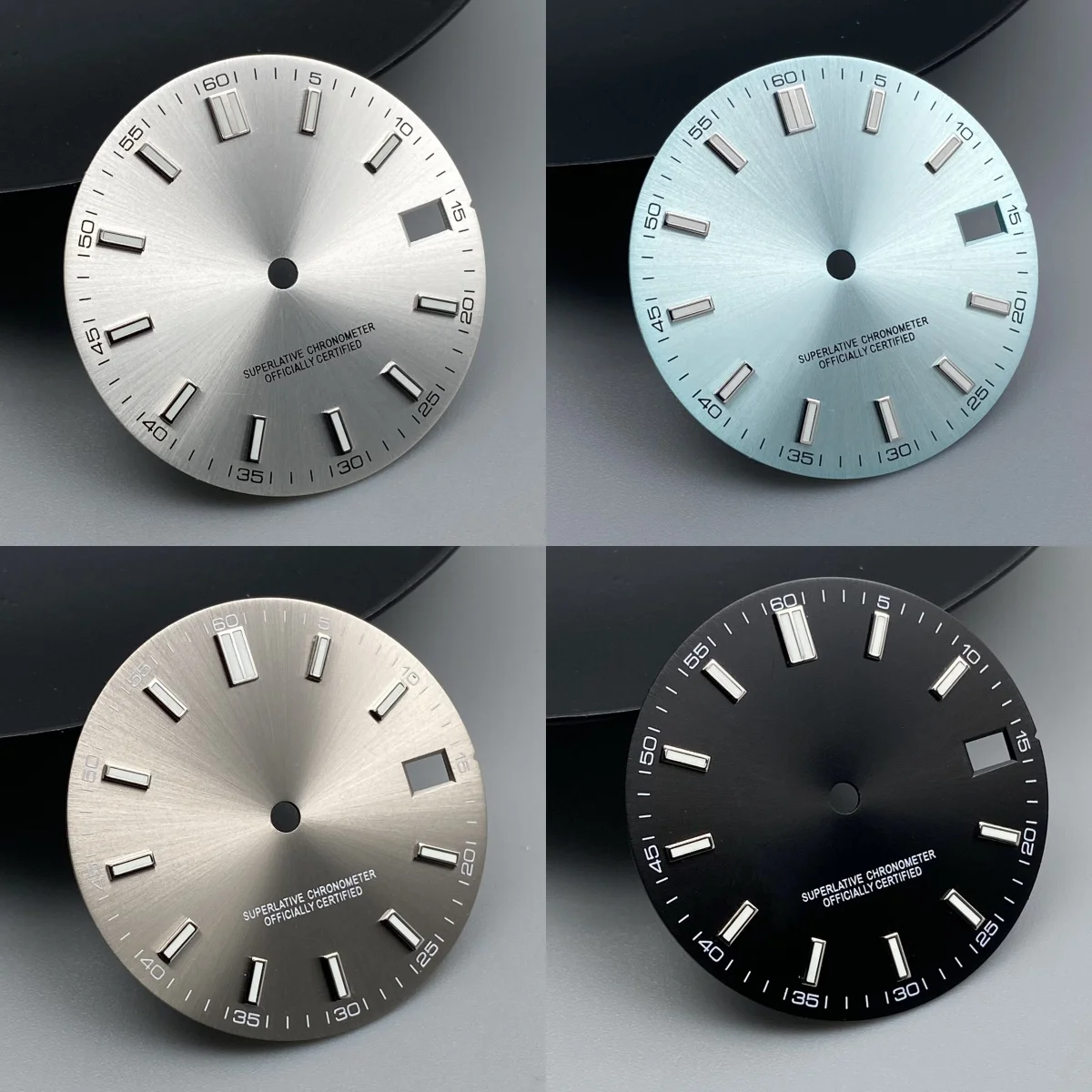 Green Luminous Sunray Watch Dial with Calendar Feature