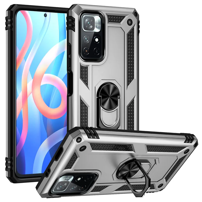 Durable Shockproof Armor Phone Case with Metal Ring Stand