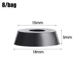 Black Rubber Non - Slip Floor Protectors for Furniture and Speakers (18x15x5mm)