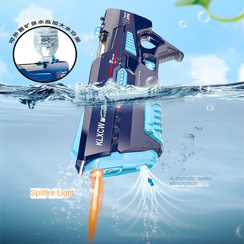 Summer Pool Toy Automatic Absorbing Water Gun Integrated Manual and Automatic Watergun Electric Water Gun with Lighting Toy Gun 4