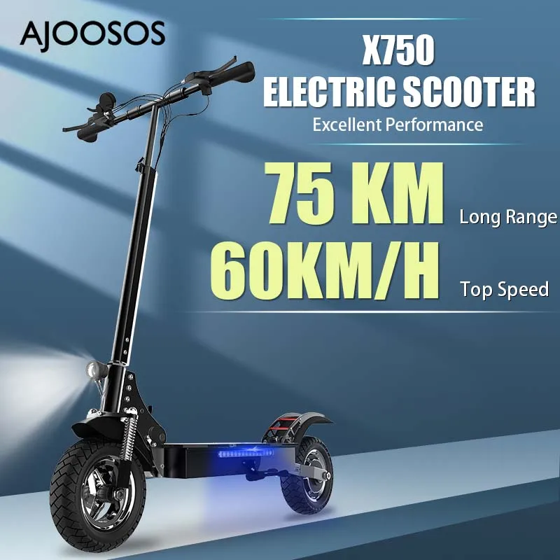 75KM Range Electric Scooter 48V 1300W 60KM/H E Scooter One Step