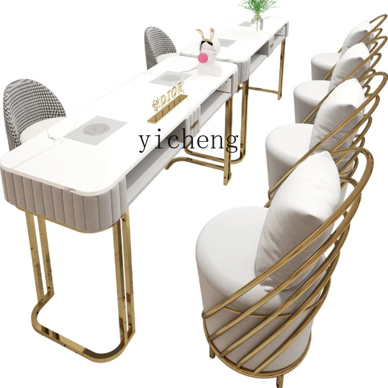 

Zc Manicure Table and Chair Set Combination Simple Modern Single Double Manicure Table Marble