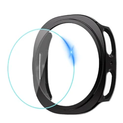 Premium Tempered Glass Cover with Screen Protector and Hard Bumper Frame for Watch 8 Classic (Original Black)