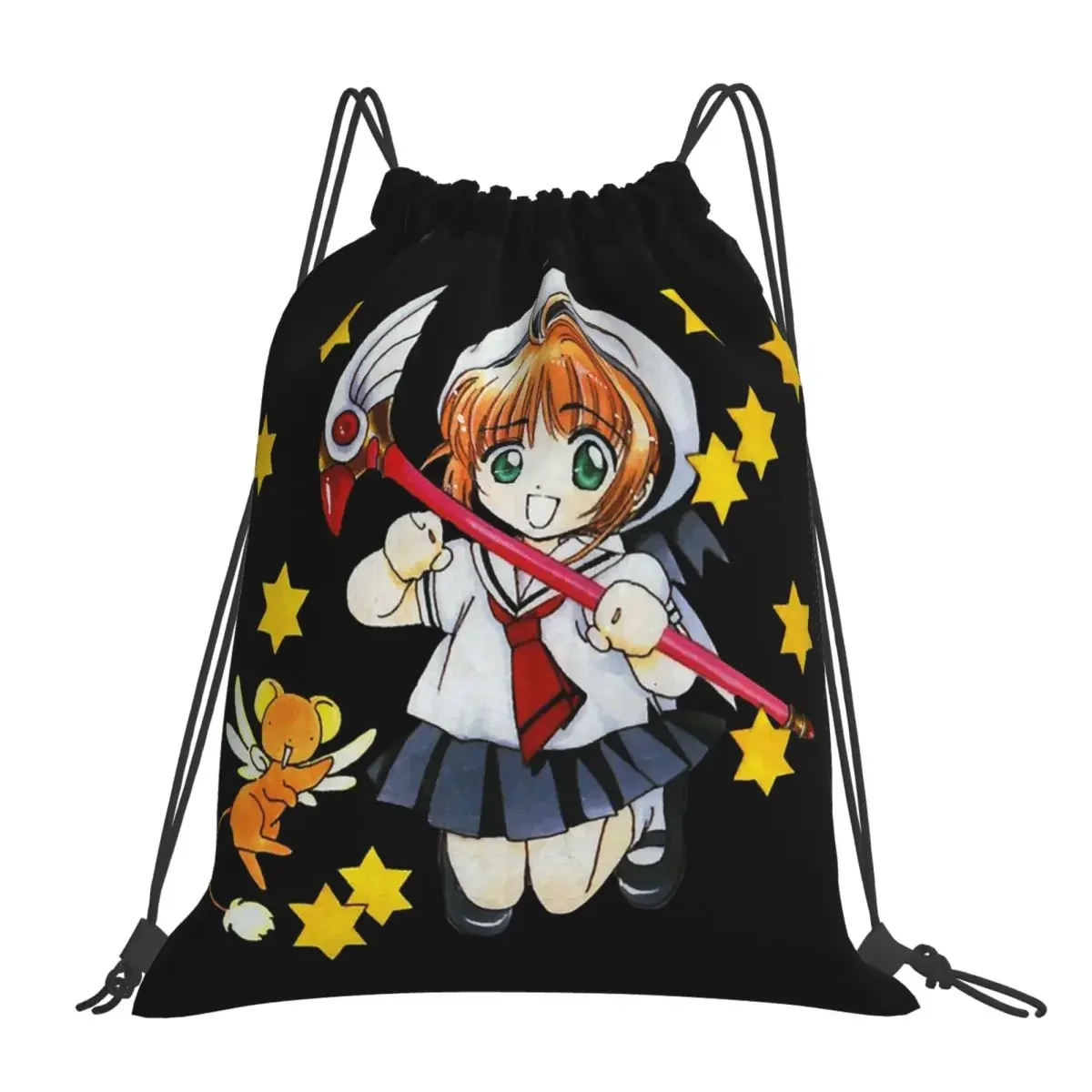 

Брелок Cardcaptor Sakura Kero Chan Clow Card Magic Girl Аниме кремовые рюкзаки Mami Сумки на шнурке комплект карманных спортивных сумок сумки для книг