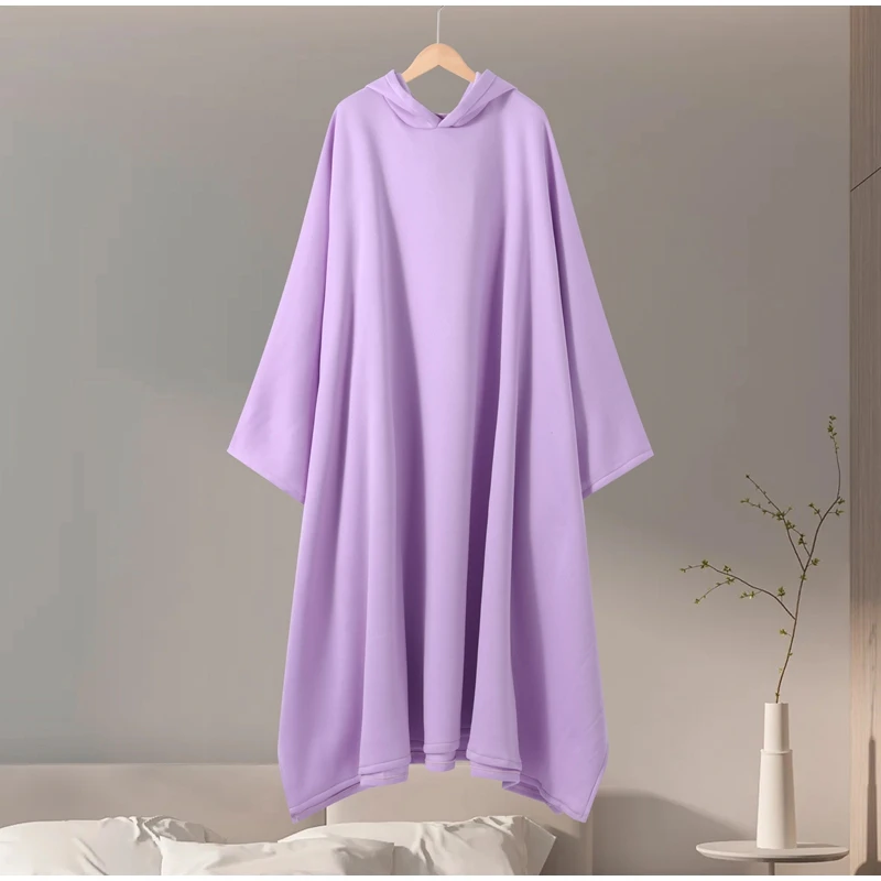 Solide Übergroße Mit Kapuze Maxi Cape Frauen Faux Pelz Futter Männer Frauen Warme Langarm Mantel Mantel Winter Mode Festival Oberbekleidung – Detail 14