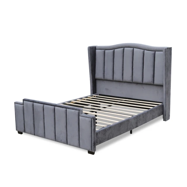 Sleigh Bed Frame | Alice Panel Fabric Bed Frame | Bedroomking