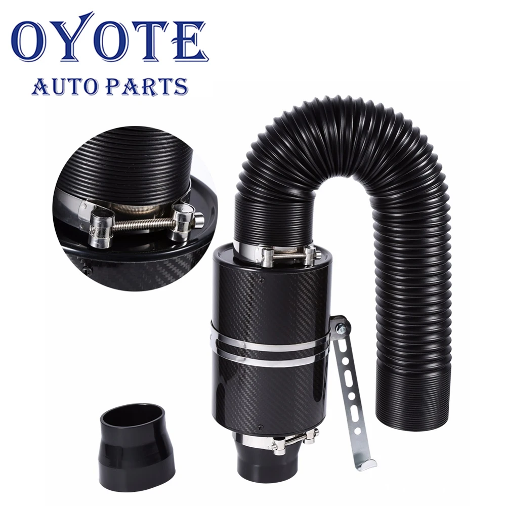 3 Universal Car Cold Air Intake Filter Air Filter Induction Flow Hose Pipe  Kit