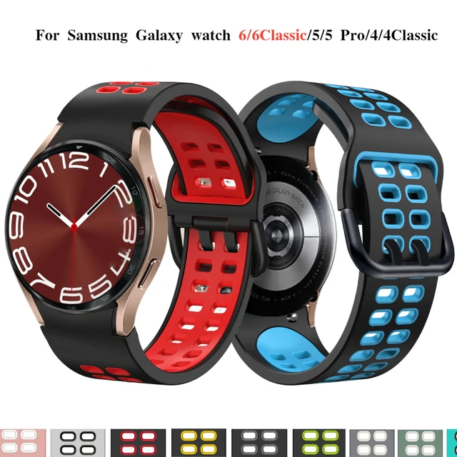 Correa de silicona para Samsung Galaxy Watch 6 classic, pulsera oficial de  43mm, 47mm, Watch6, 5, 4, 40mm, 44mm, 5Pro, 45mm, sin huecos - AliExpress