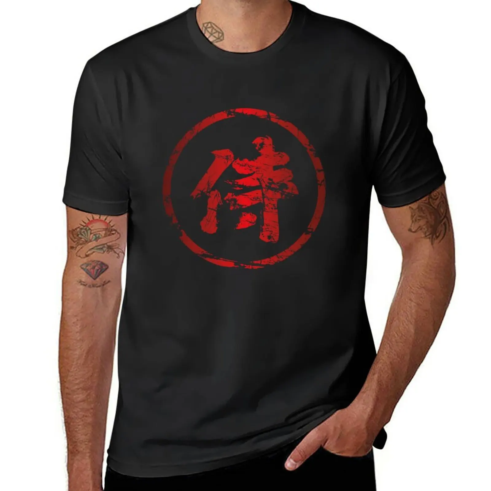 

New Broken Samurai Kanji (Circle) T-Shirt cute tops Short sleeve tee mens clothes