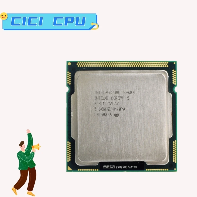 Processore Cpu Desktop Core I5 680 Slbtm Usato Lga 1156 3.60Ghz 4Mb 2.5 Gt/S