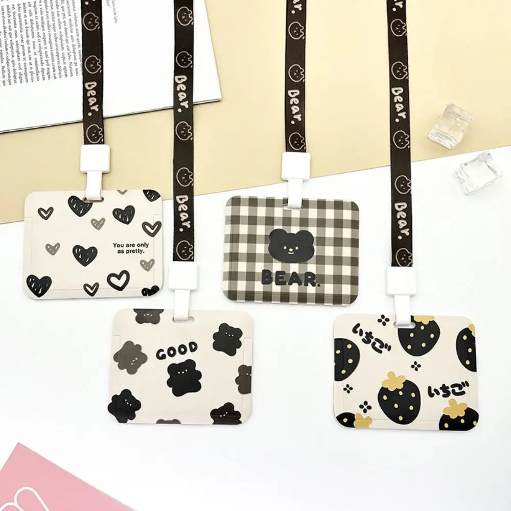 

Bear Bus Card Holders Strawberry Key Chains Love Heart Card Holders Card Storage Cover Cartoon Card Case Card Access Control