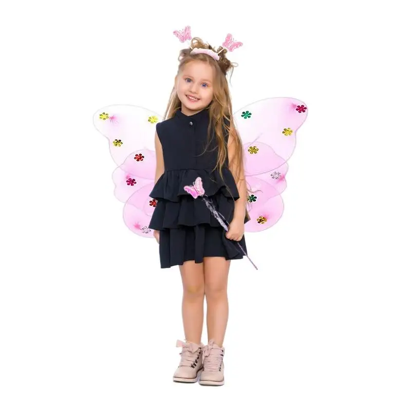 

Fairy Wings Costume Kid GirlsFairy Wings With Wands Glowing Headbands Fairy Wings Wand And Glowing Headband Princess Butterfly