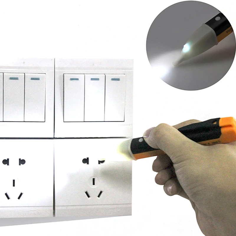 Detailný záber detailov testera napätia