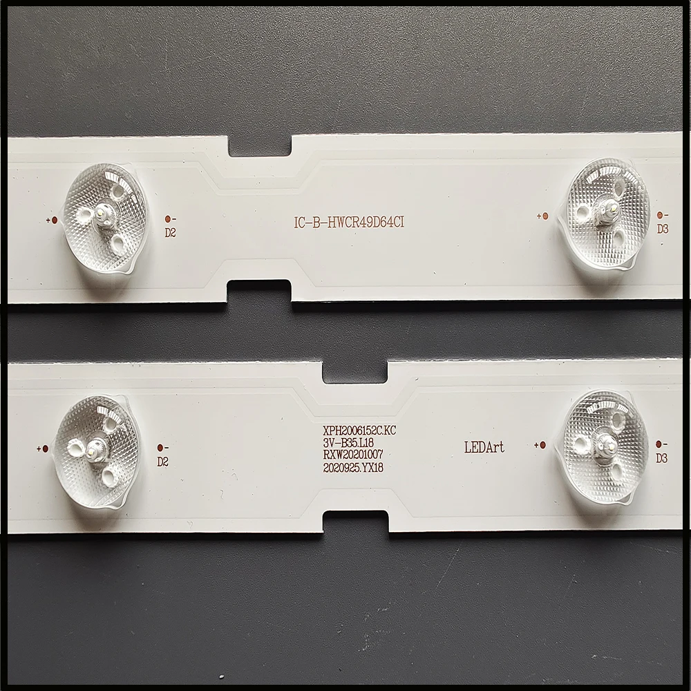 Tira de Retroiluminação Led para Samsung Grundig 49lenza6627 49vle6565bl 49vle6523bl Samsung 2023 Arc490 Ic-b-hwcr49d640r 00176a 12 Pcs - Imagem 2