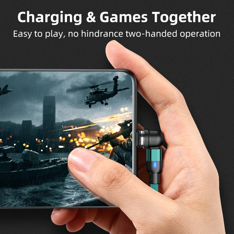 Universal 540° Rotating Magnetic USB Type C Charging & Data Sync Cable - 2.4A
