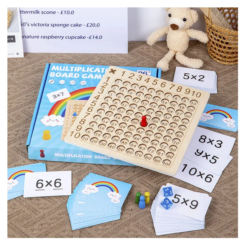 

Children's Learning Educational 99 Multiplication Table Math Toy Multiplication Operation Practice Game Montessori Teaching Aids