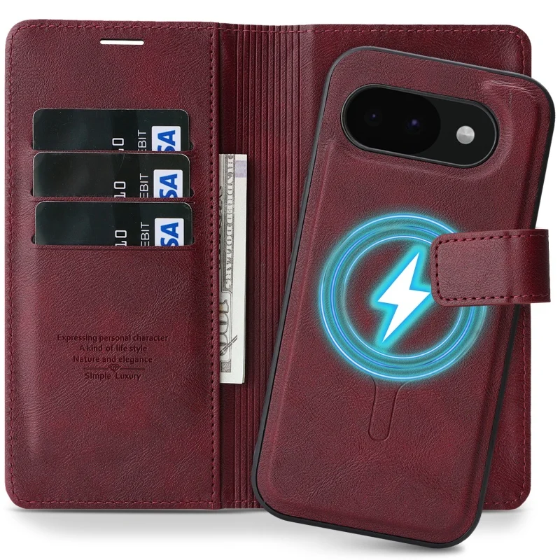 Versatile Detachable Leather Wallet Phone Case with Card Holder and Buckle