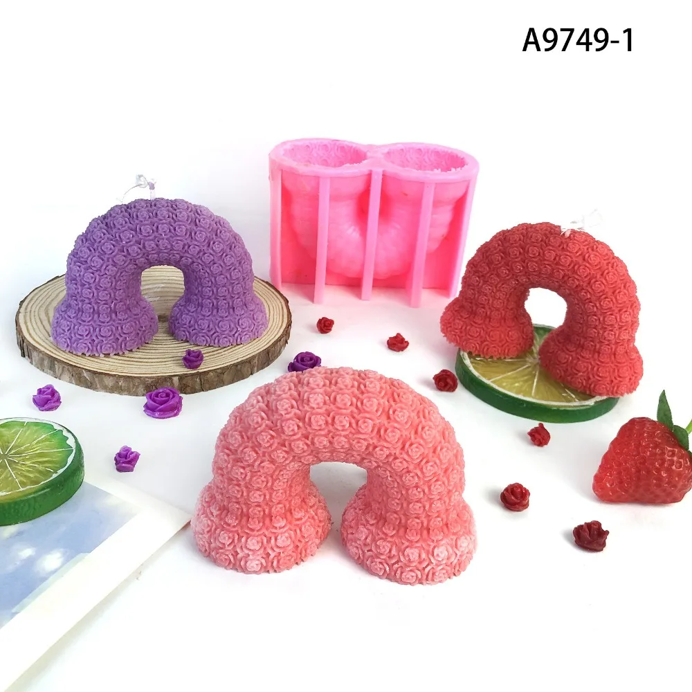 

Rose Candle Silicone Mold Diy Valentine 's Day Pendant Fragrance Candle Mold Three-dimensional Rose Bridge Candle Mold