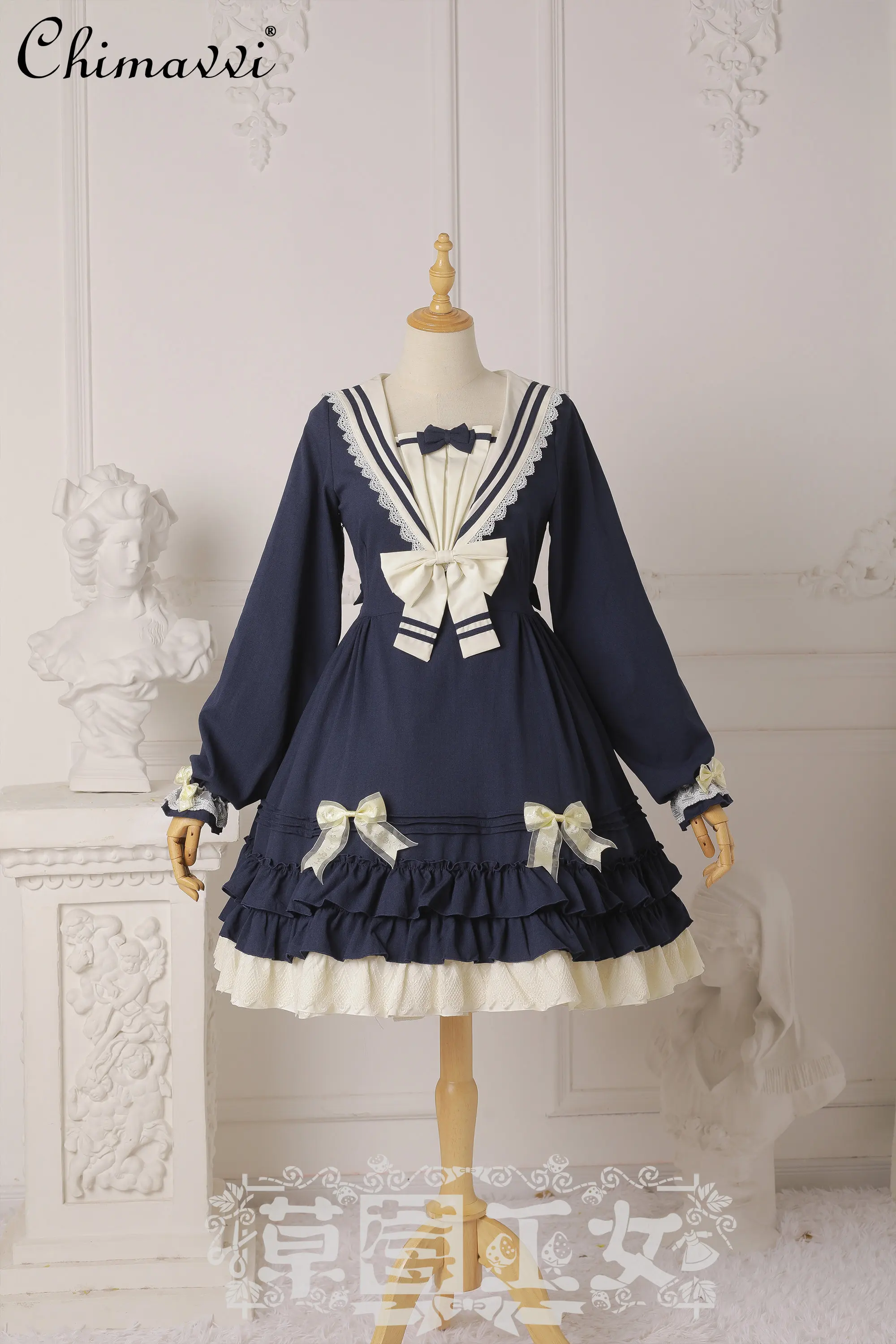 

Оригинальный дизайн Lolital платье 2023 летние платья новая мода морской Стиль Высокая талия стройнящее элегантное женское стильное кавайное платье