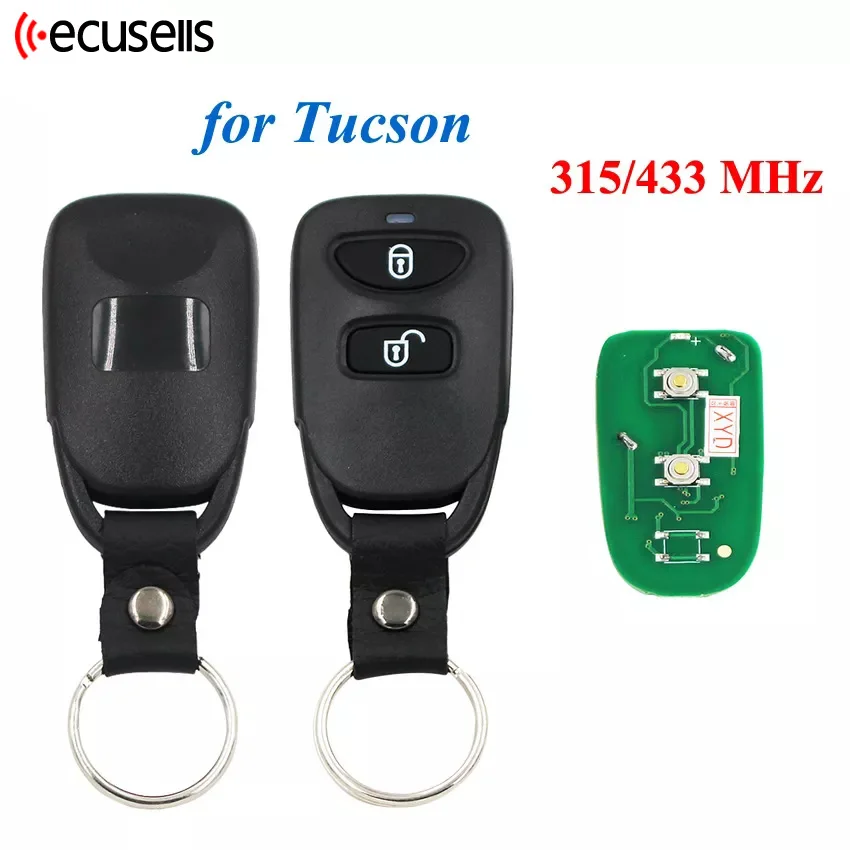 Ecusells 2 Buttons Remote Control Key Fob 315/433MHz for Hyundai Tucson car remote key