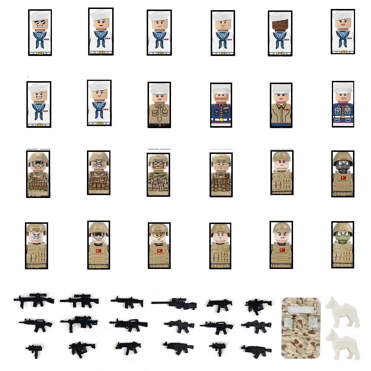 Городские мини-фигурки, Военные солдаты спецназа, Военные солдаты, оружие, MOC, военные строительные блоки, набор кирпичей, игрушки для детей