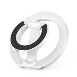 Double - Sided Magnetic Phone Ring Holder with Kickstand and Grip (A - White)