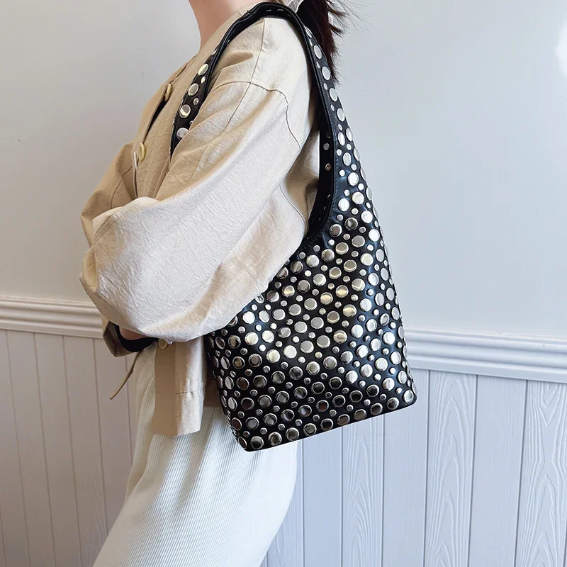 Designer Geometric Shoulder Bag For Women Top Brand Handbag Luxury Shiny Rivet Handmade Evening Clutch Bag Fashion Party Purse 3