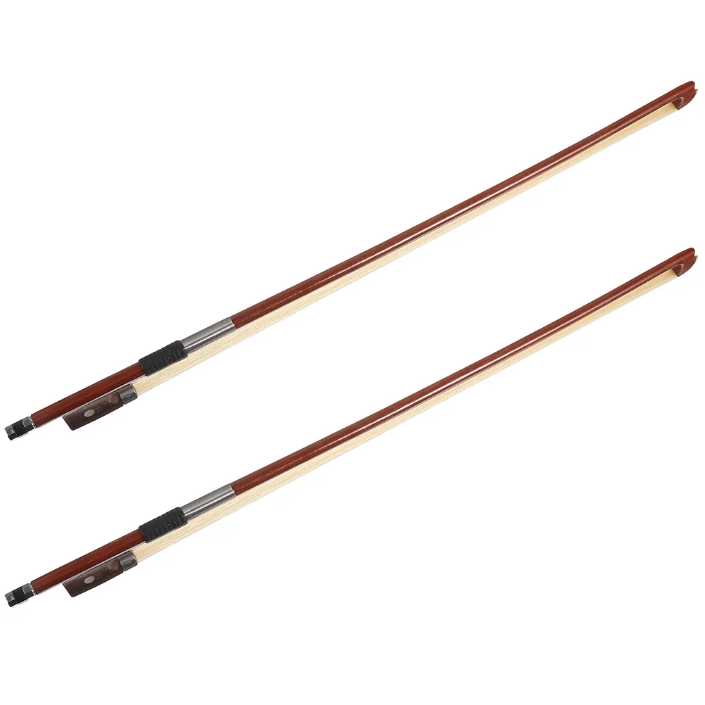 

2 Pcs Musical Instruments Supply Wood Violin Bow Hair Part Red Sandalwood Student Accessory