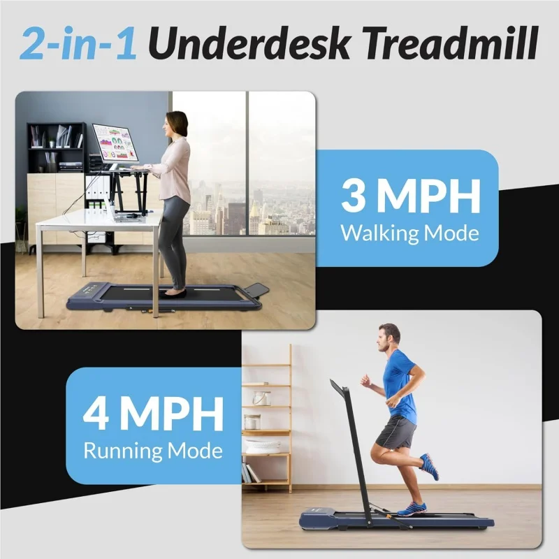 400 Lb. Capacity Heavy-Duty Walking/Jogging Exercise Treadmill-Home Gym Workout Equipment-Foldable Under Desk Design