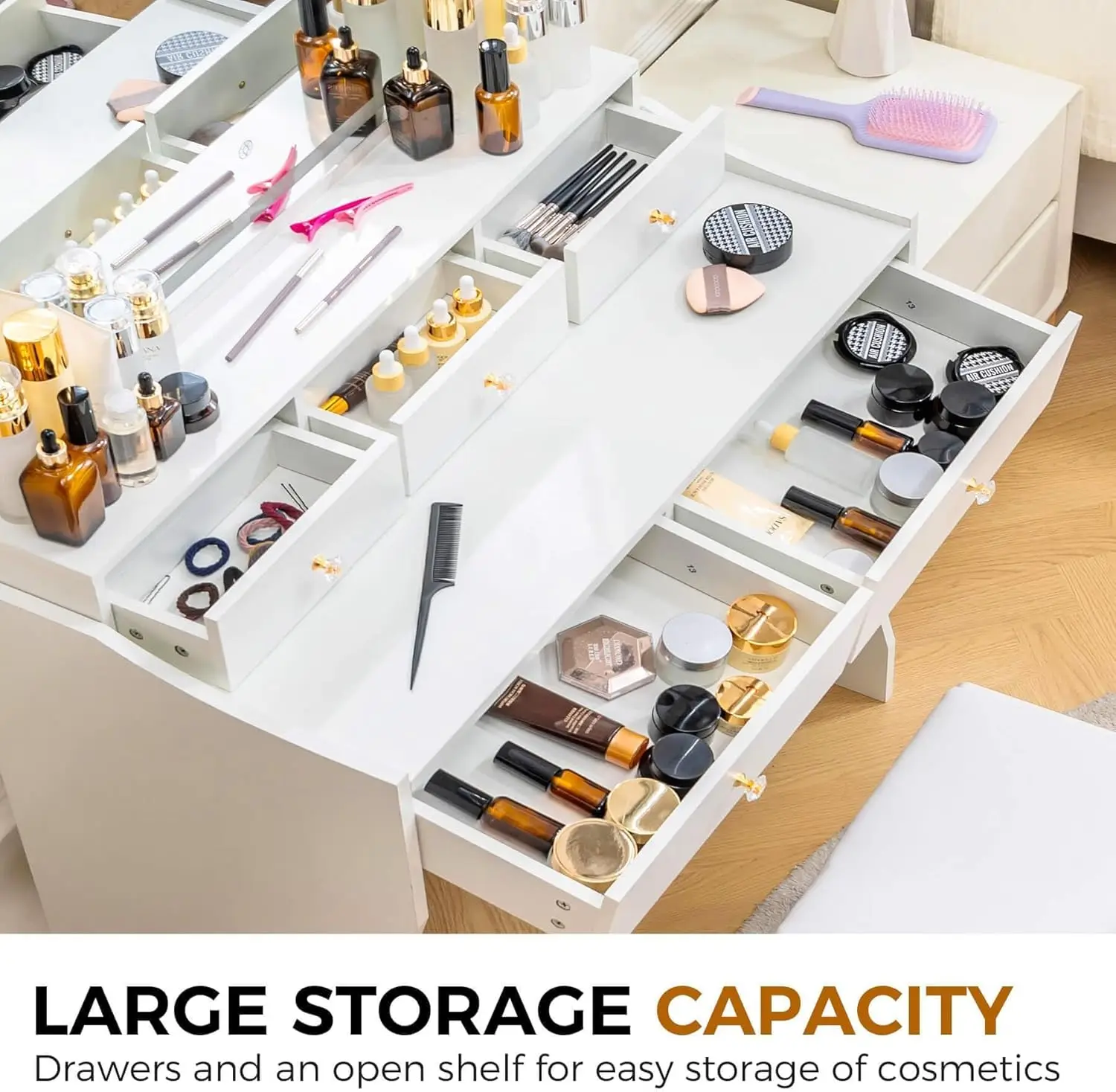 Luxury Lighted Makeup Vanity Desk 6