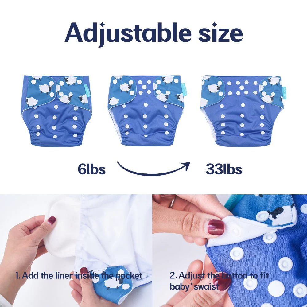 HappyFlute New Design OS Pocket Diaper Washable&Reusable Absorbent Ecological Nappy Baby Cloth Diaper cloth diapers