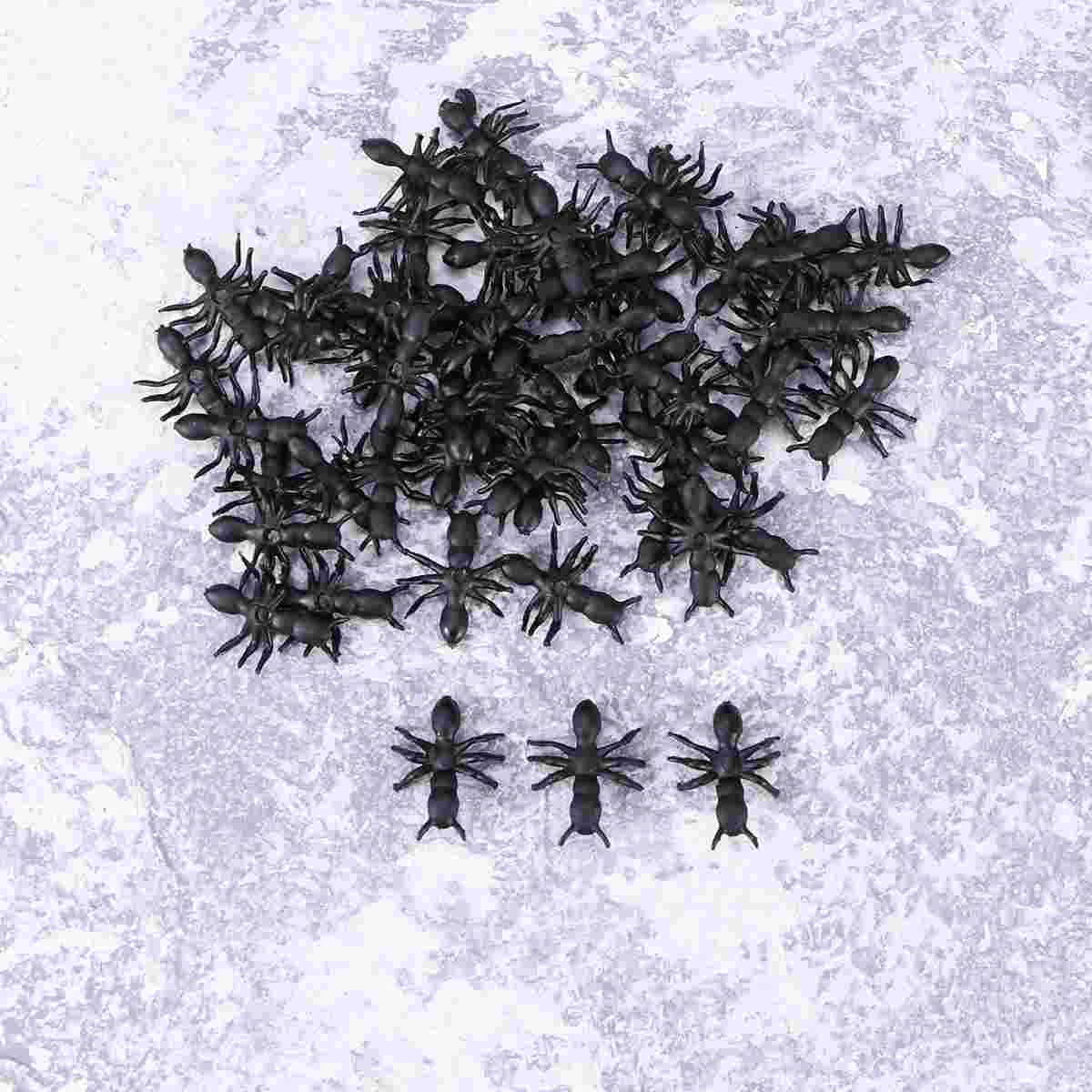 Magiclulu Toddler Toy 50Pcs Mini Plastic Fake Ants Halloween Simulation Plastic Ants Colorful Scary Ant Toy Joking Plastic