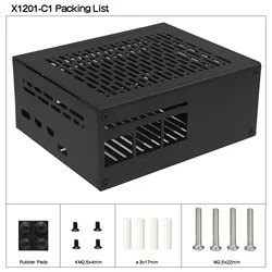 Premium Metal Case with Active Cooling for Raspberry Pi & UPS Shield Integration (X1201 - C1)