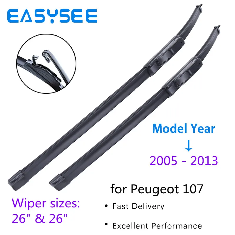 

Windscreen Hybrid Wiper Blade for Peugeot 107 26" Fit Hook Arm 2005 2006 2007 2008 2009 2010 2011 2012 2013