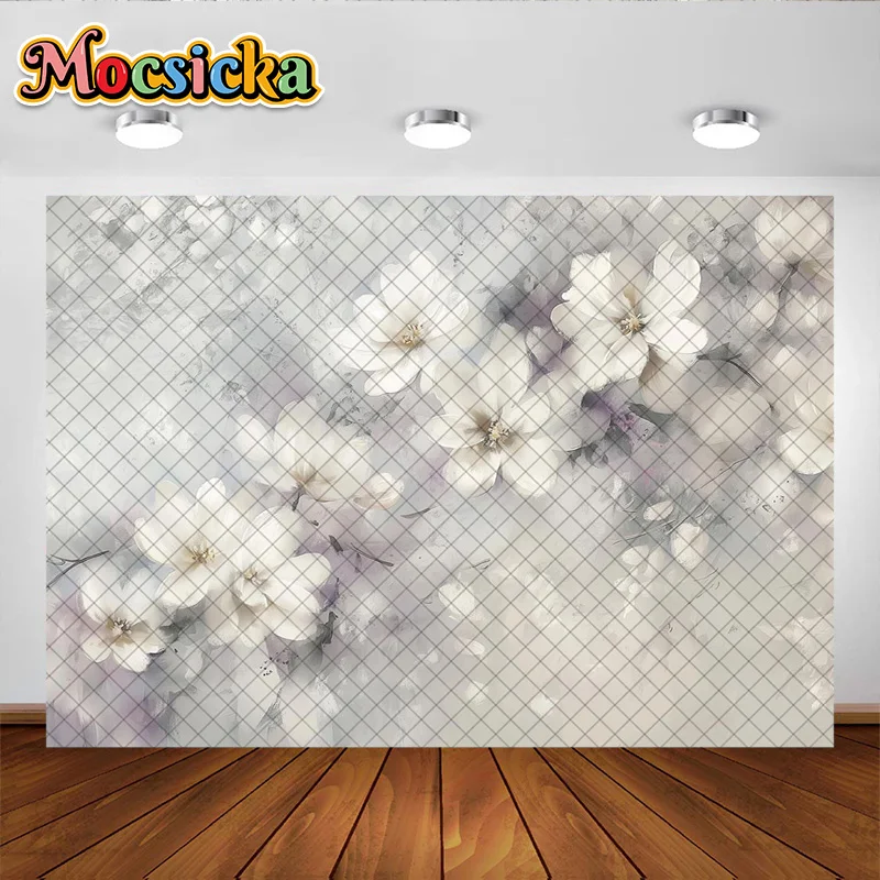 Mocsicka Photography Background Abstract Hand-painted Flower Decoration Backdrop Adult Women Pregnant Portrait photo