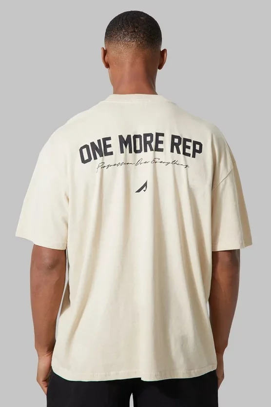 Man Active One More Rep Oversized Washed T-shirt Luxury Brand Great Chapter Embroidered Short Cotton Casual Loose Couple Tee 4