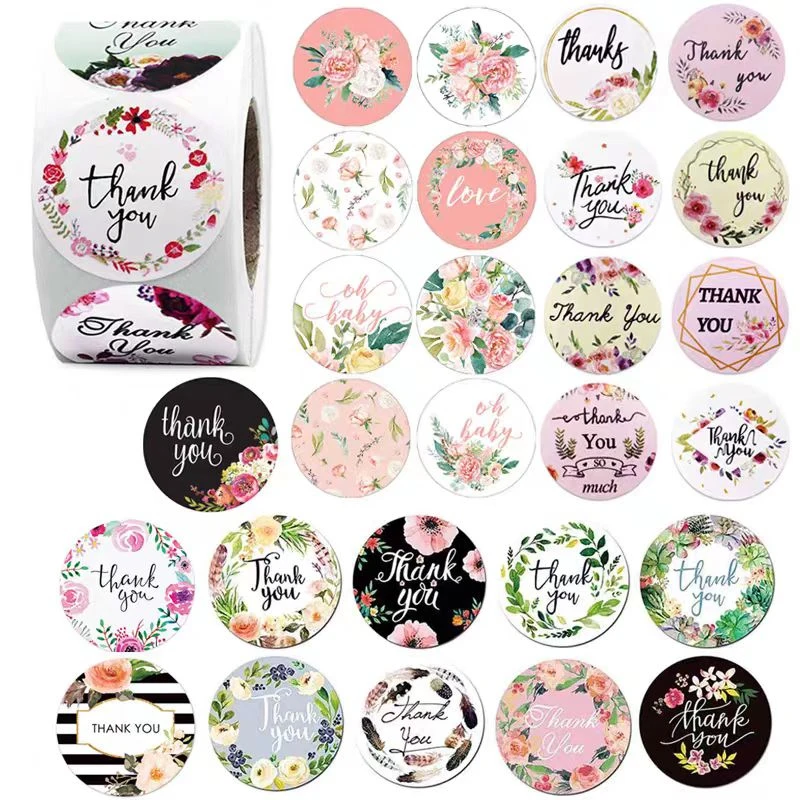 

500pcs Round Thank You Stickers for Envelope Seal Labels Gift Packaging Decor Birthday Party Scrapbooking Stationery Sticker