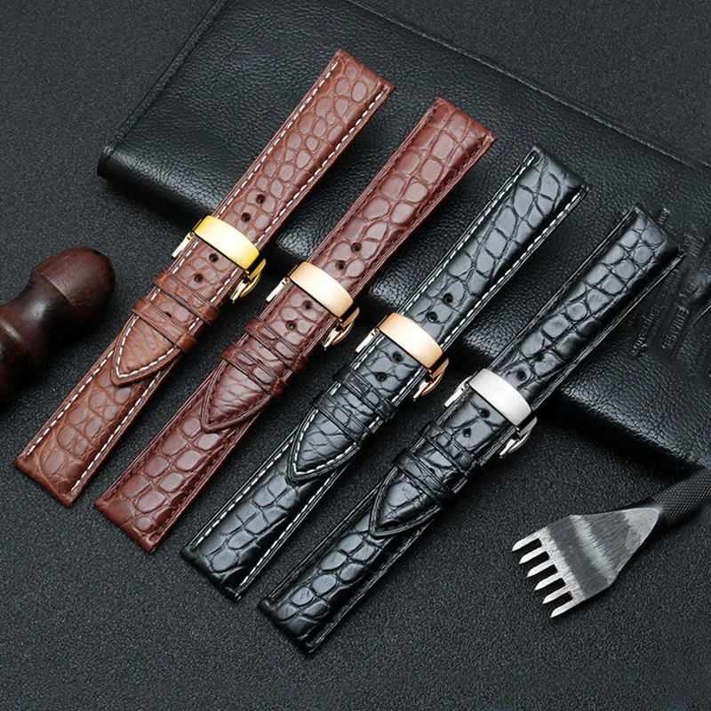 horlogebandje 12mm 14mm 16mm 18mm 20mm 22mm Lederen Horloge Band bandjes Horlogebanden Voor Vrouwen Mannen Bruin Zwart Riem band Horloge Accessoires