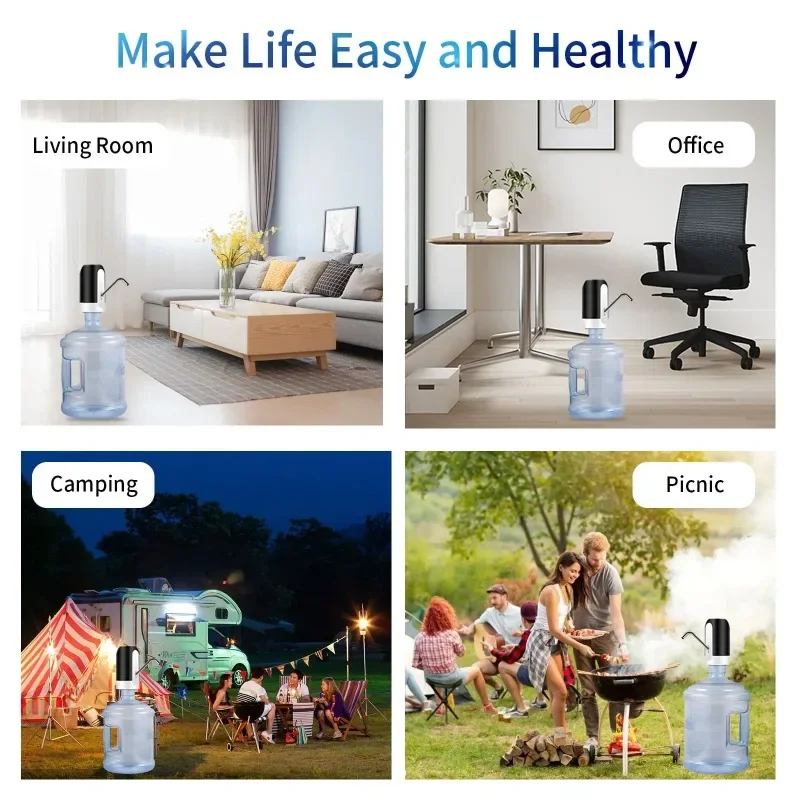 Water Dispenser Bottle Kitchen Drink Items Waterer Garden. Pump Dispensing Automatic Manual Home Electric Carboy Bar Dining