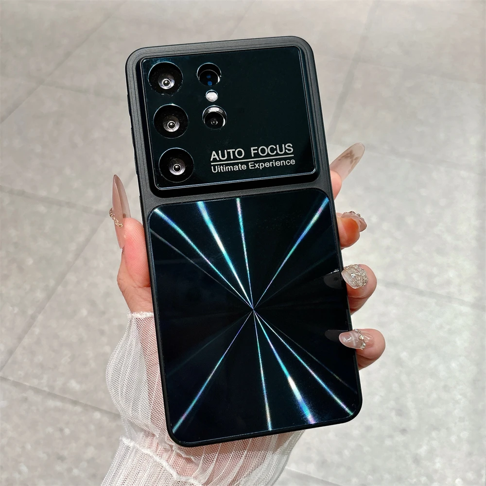 Luxury Dazzling Aurora Phone Case with Large Window & Camera Protection