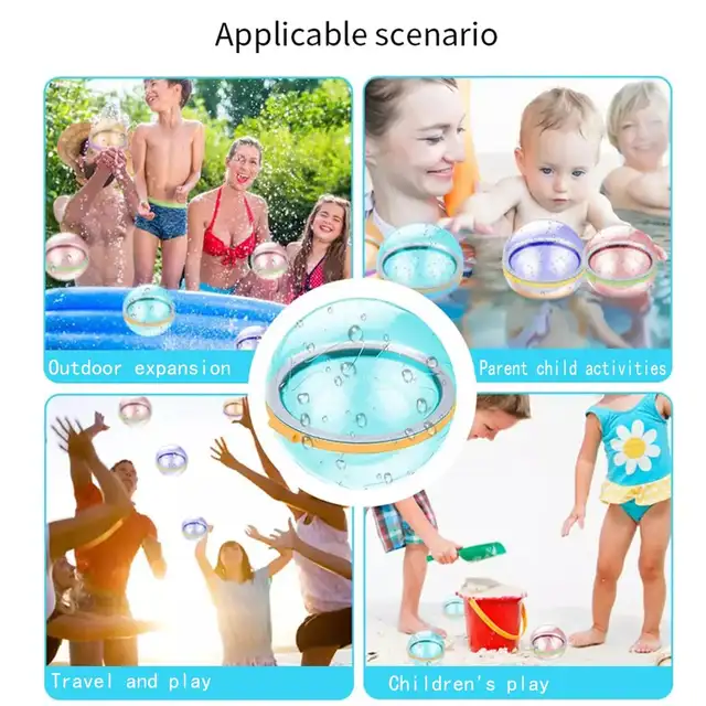 Reusable Bomb Water Balloons Quick Filling Self Sealing Waterfall Ball Summer Outdoor Pool Toy for Kids & Adults Water Games 1