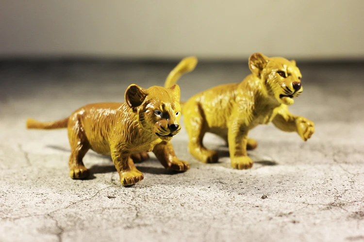 

pvc figure little model toy Simulated animal model children's cognitive animal lion 2 pcs/set
