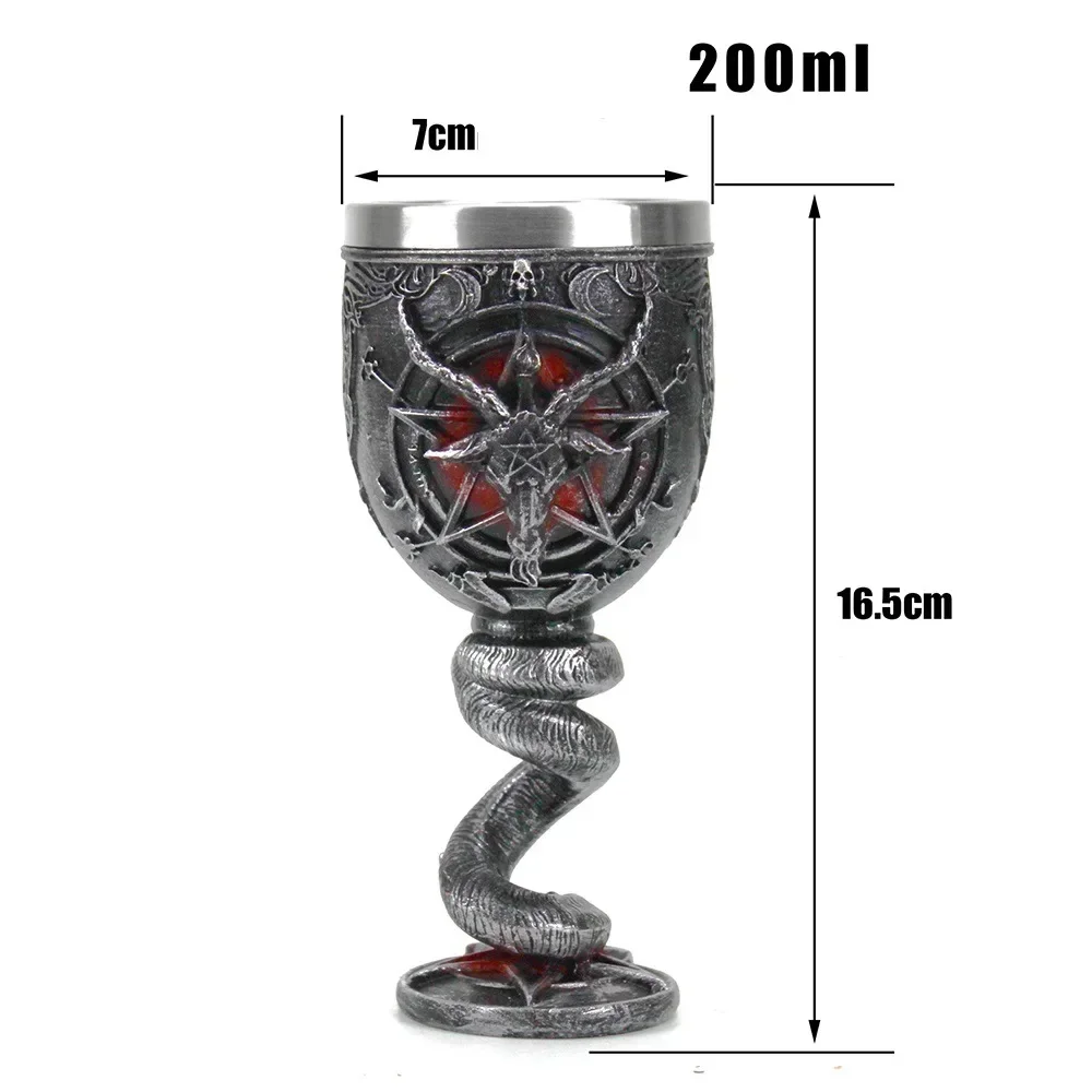Creative 3D Gothic Wine Goblet Style Contain Dragon Claw Viking Skull Skeleton Halloween Gifts Bar Punk Wine Glass Drinkware Cup
