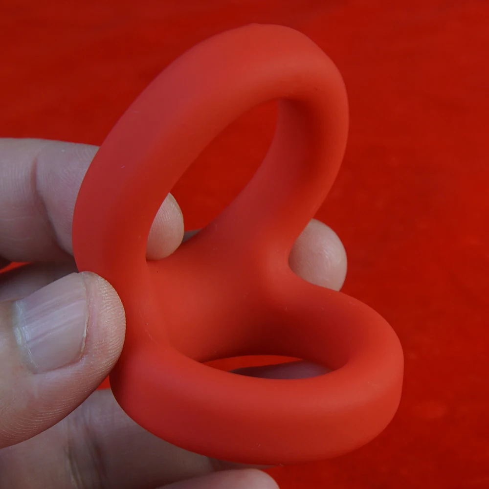 Thick Dual Cock Ring for Penis & Testicles Scrotum,Silicone Cock Rings,Double Loop Cockring,Sex Toys for Men