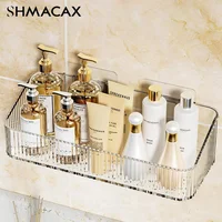 Wall Mount Cosmetic Organizer Bathroom Shelf Corner Wall Mount Kitchen Organizer Plastic No Hole Required 1