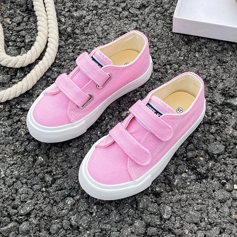 Boy Girl Canvas Shoes Candy Color Kids New Spring Autumn Baby Kid Casual Sports Shoes Student Flat Heel Children Sneakers H07172