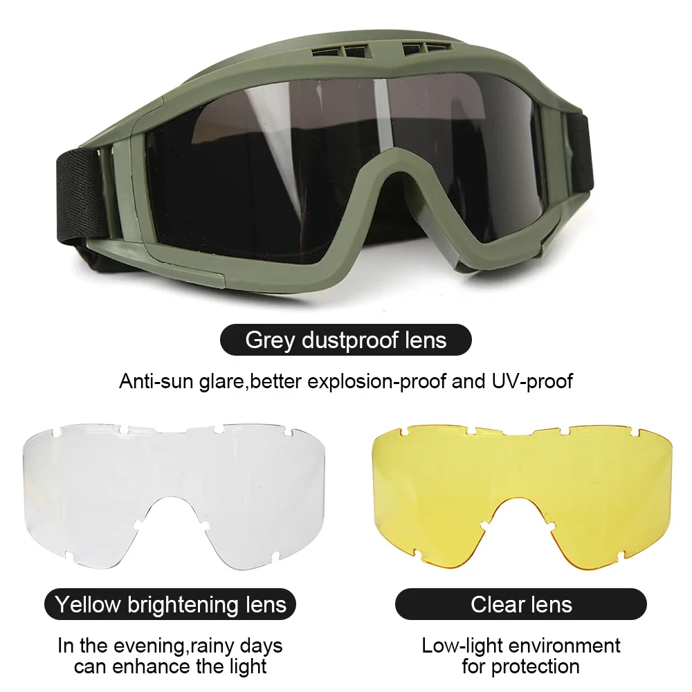 Outdoor tactical glasses, desert locust military fan goggles, dust-proof shooting, motorcycle CS shock resistant sports glasses