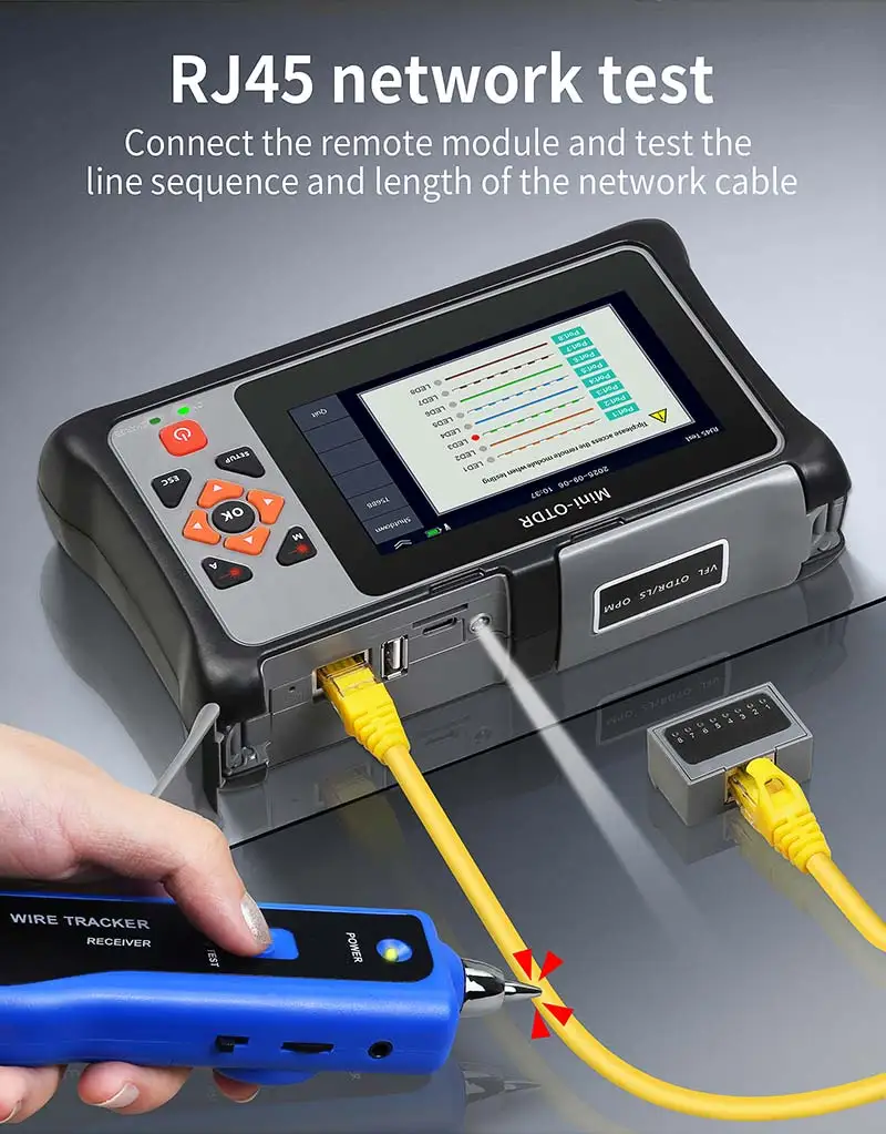 KP800 Mini-OTDR 100KM 1310/1550nm Fiber Optic Cable Tester Optical Time Domain R