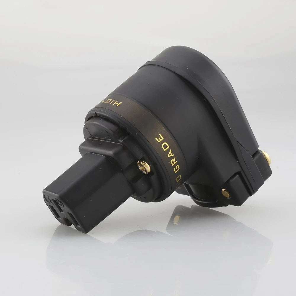Audiocrast 24k Schuko Mains Ângulo Direito Plugue Macho para Iec C13 Fêmea Tomada de Alta Fidelidade Conector de Alimentação - Image 3